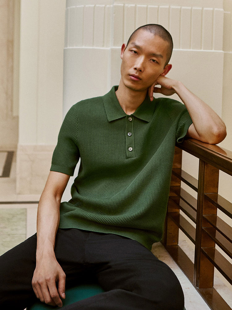 Cos silk clearance cotton polo shirt